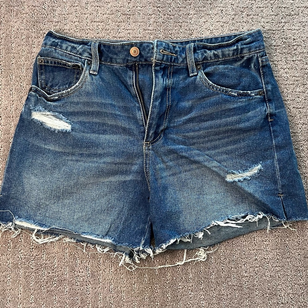 No Boundaries Blue Distressed Jean Shorts